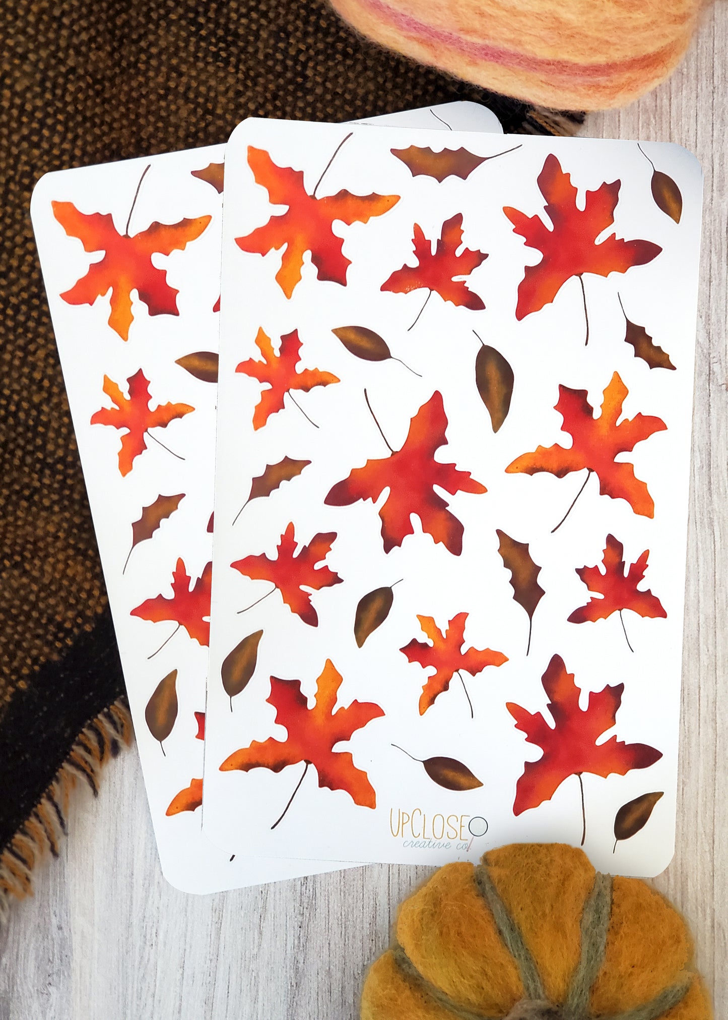 Fall Leaves Journaling & Scrapbook Sticker Sheet
