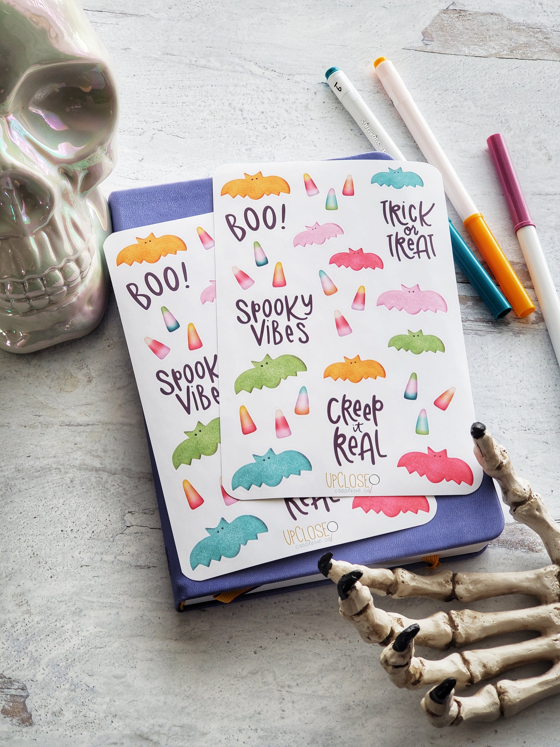 Halloween candy sticker sheet pack of two.