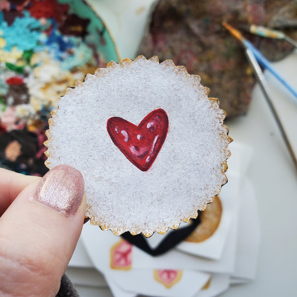 original hand painted shortbread jam cookie artwork