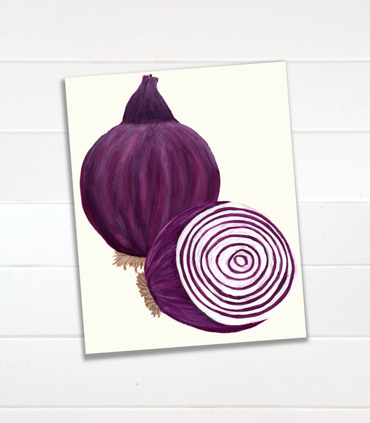 whole and half purple onion illustration