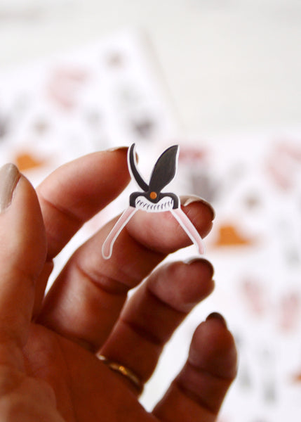 close up of pruning shears sticker