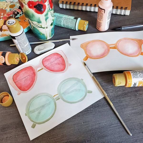 original hand painted sunglasses illustrations