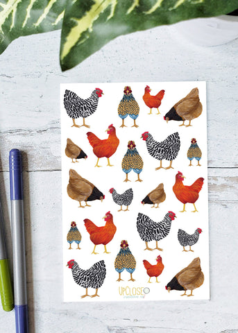chicken sticker sheet 