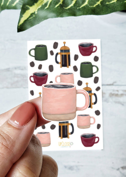 pink coffee mug sticker 